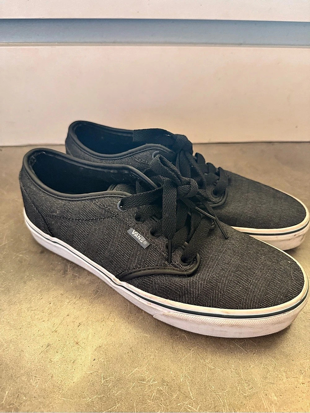 Vans Era Herringbone Black & White Sneakers US 8.5